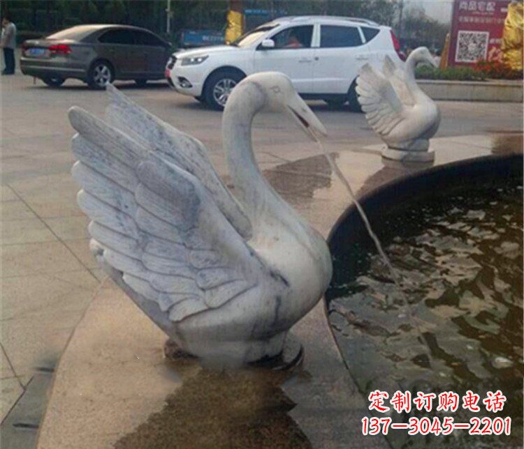 绵阳大理石天鹅喷泉石雕