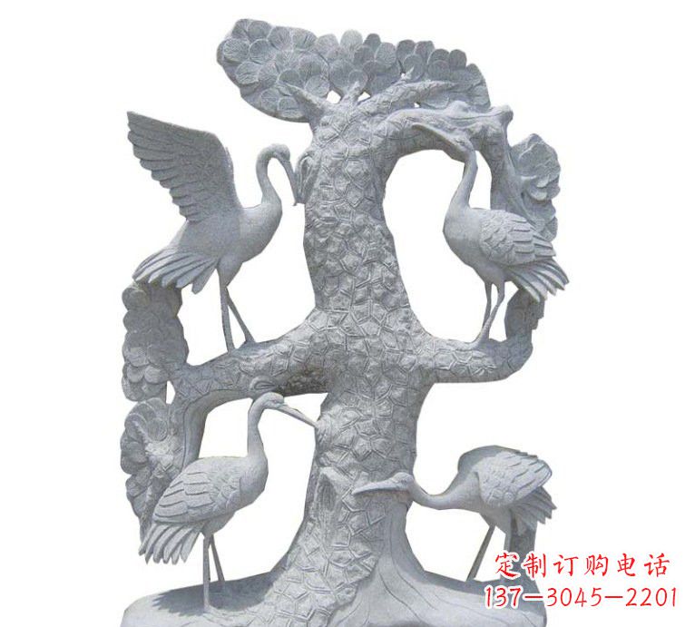 绵阳精美大理石松树雕塑