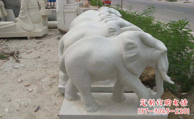 绵阳大理石小象公园动物石雕