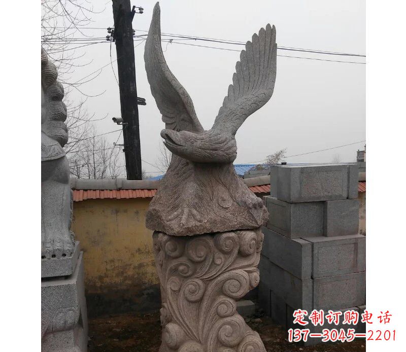 绵阳绚丽振翅的大理石雄鹰雕塑