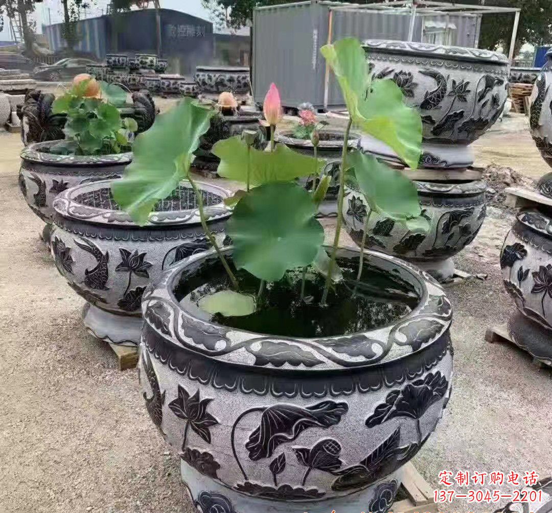 绵阳精美大理石鱼缸雕塑