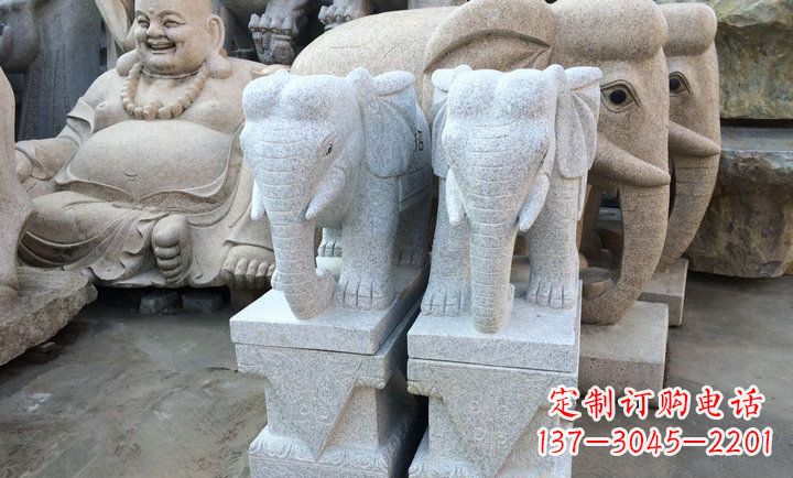 绵阳大理石大象雕塑 招财进宝