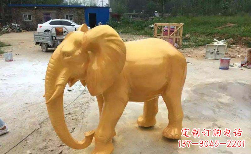 绵阳精美的大象玻璃钢仿铜雕塑