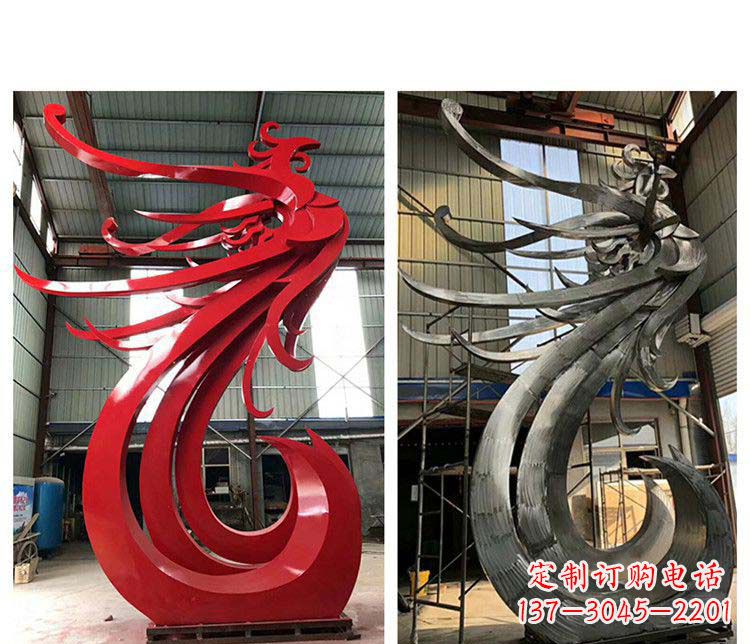 绵阳优雅凤凰不锈钢摆件雕塑
