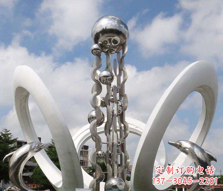 绵阳精致不锈钢海豚雕塑