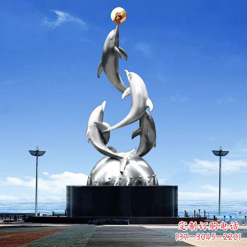 绵阳引领潮流的不锈钢海豚雕塑
