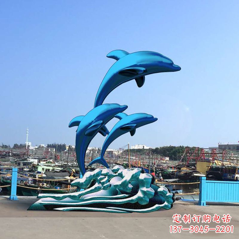 绵阳精美玻璃钢海豚雕塑