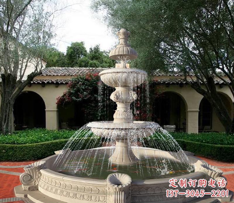 绵阳绚丽的喷泉石雕塑