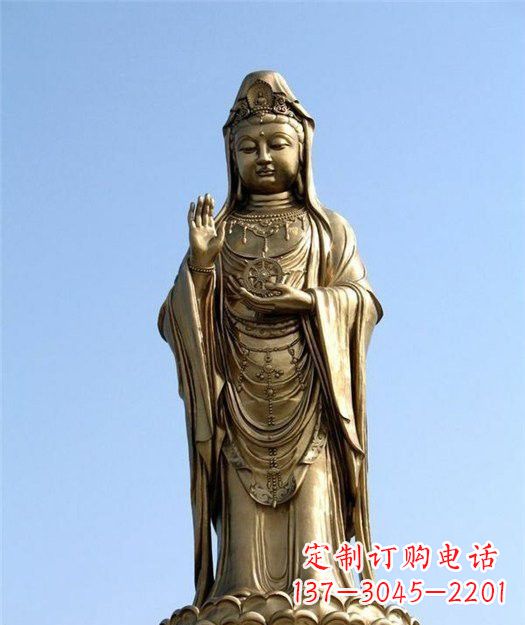 绵阳大型立式铜观音雕塑
