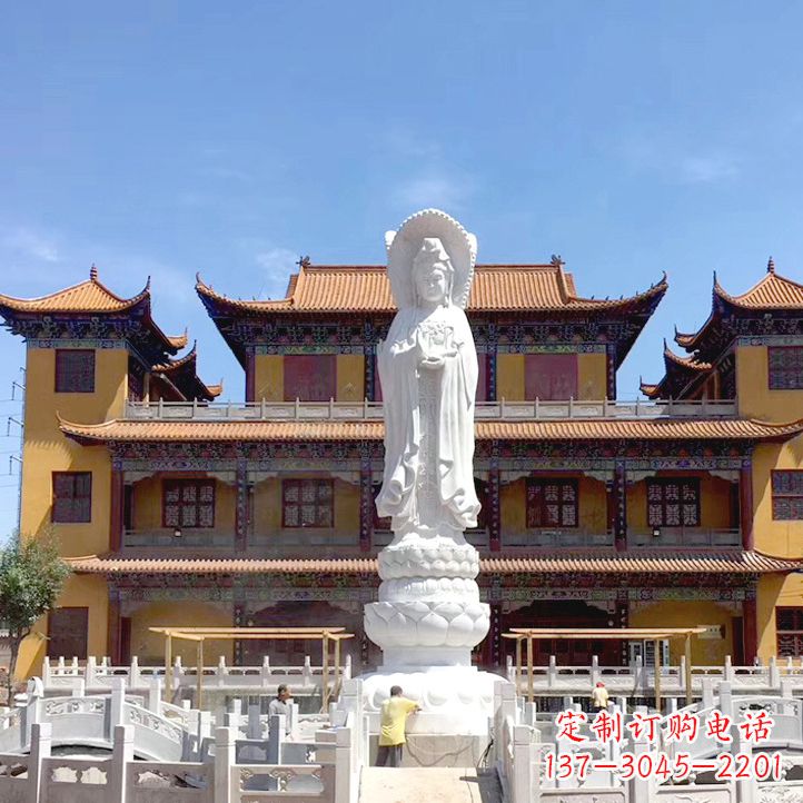 绵阳精美汉白玉观音石雕塑