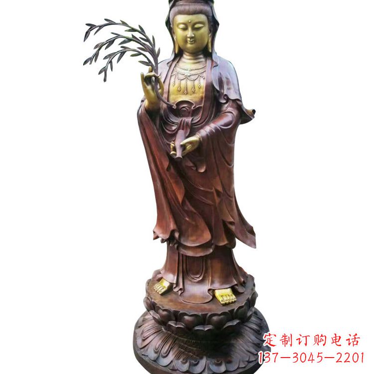 绵阳高贵优雅的观音铜雕塑