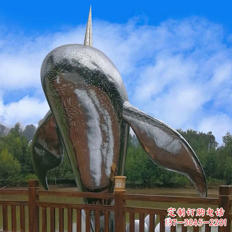 绵阳大型网格不锈钢鱼雕塑-公园园林水景创意动物景观雕塑