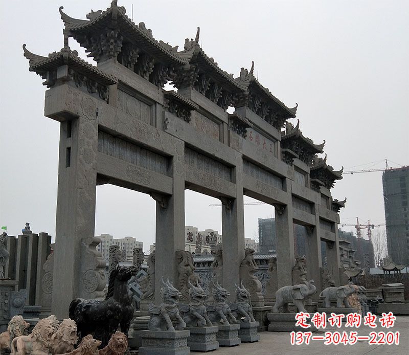 绵阳精美仿古牌坊石雕