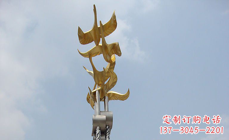 绵阳大雁不锈钢梦想雕塑