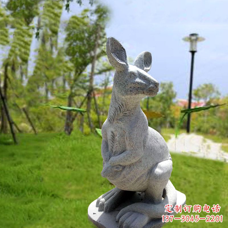 绵阳高品质袋鼠雕塑,精致石雕摆件
