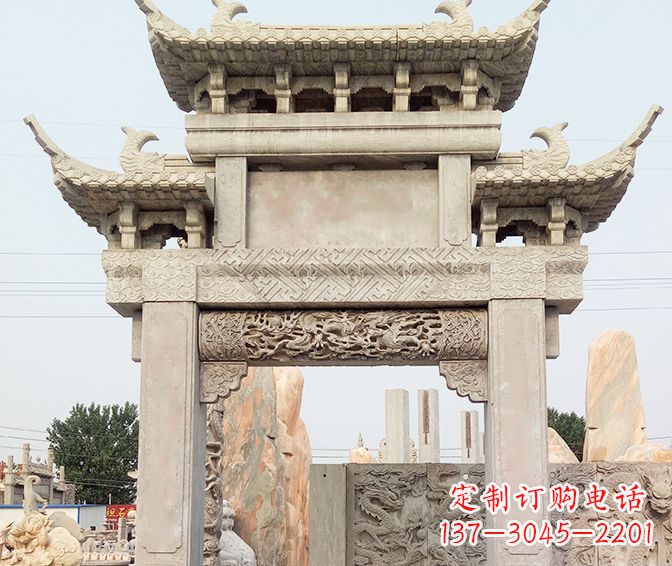 绵阳特色大理石牌坊石雕