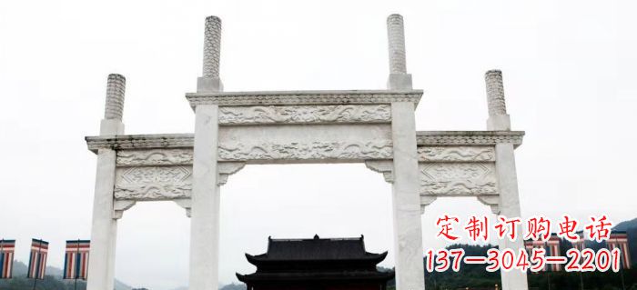绵阳领雕塑-定制道路牌坊雕塑