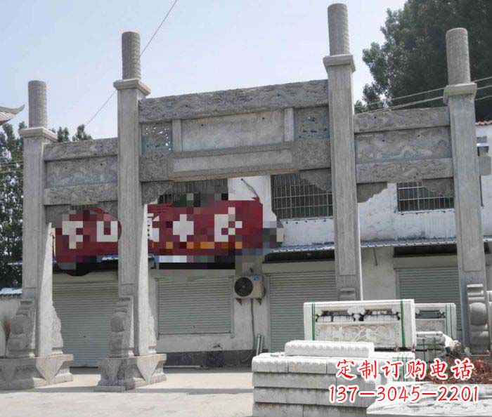 绵阳领雕塑 | 专业定制道路大理石牌坊雕塑