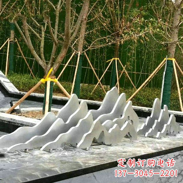 绵阳地产假山雕塑不锈钢景观