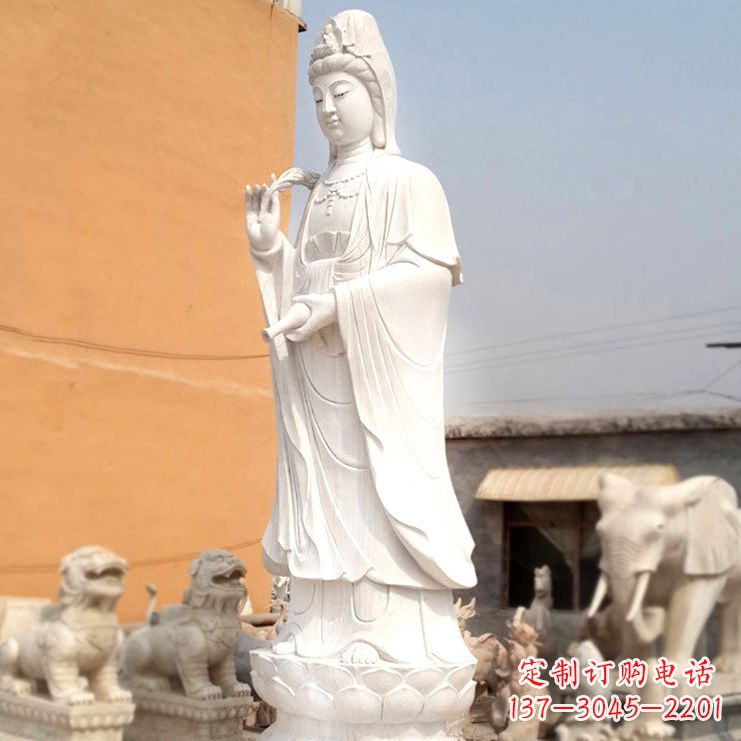 绵阳滴水观音汉白玉石雕佛像