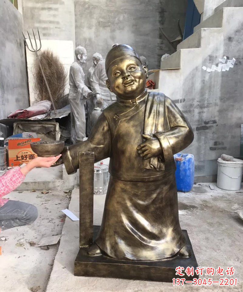 绵阳店小二铜雕——精美精致的人物雕塑