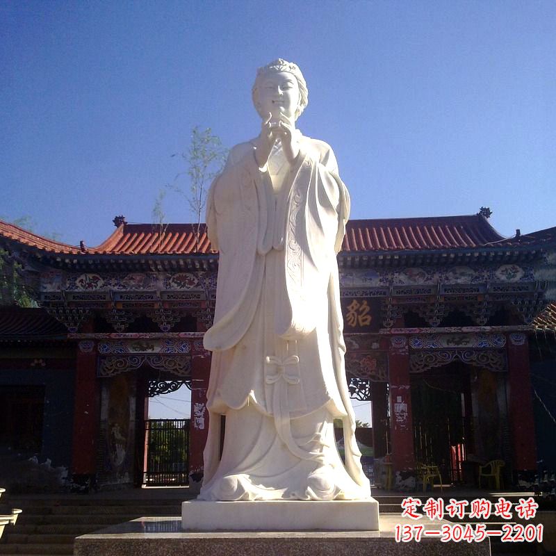 绵阳貂蝉汉白玉石雕像-景区园林历史名人古代四大美女