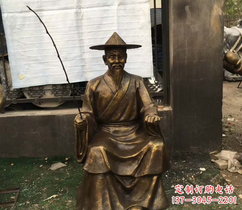 绵阳精美手工渔翁铜雕
