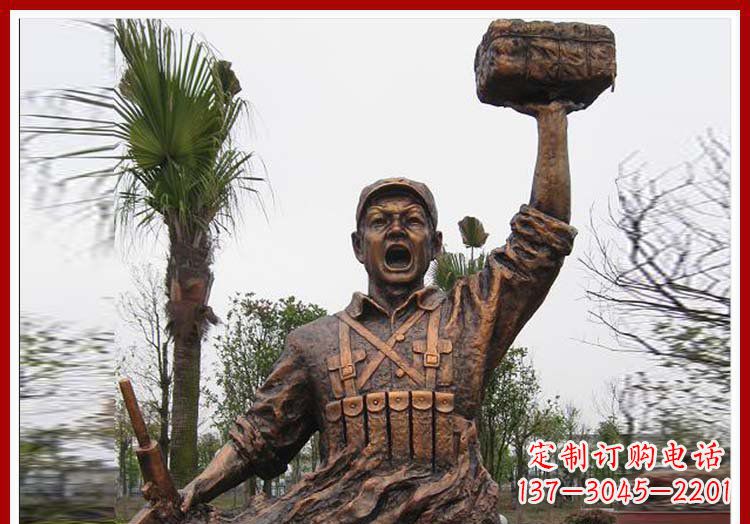 绵阳董存瑞英雄模范铜雕