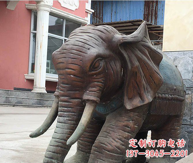 绵阳动物大象公园铜雕摆件