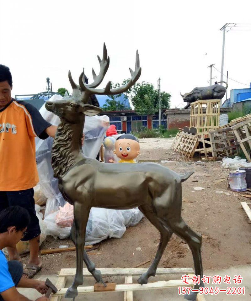绵阳动物鹿铜雕 (2)