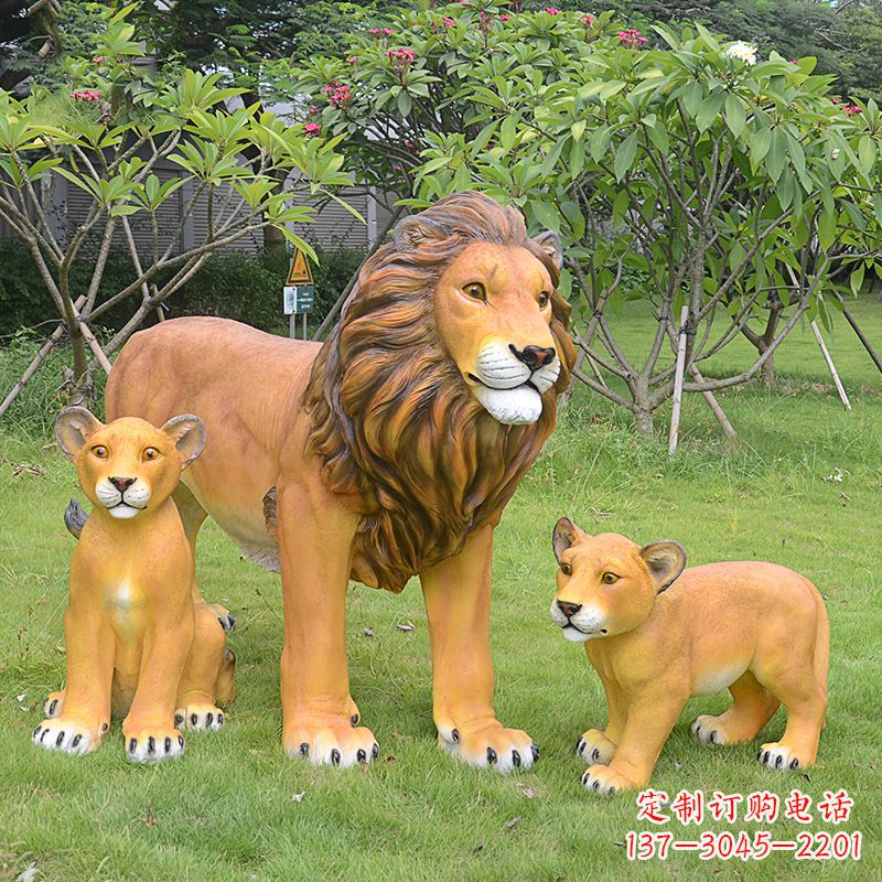 绵阳古典风格仿真狮子雕塑摆件