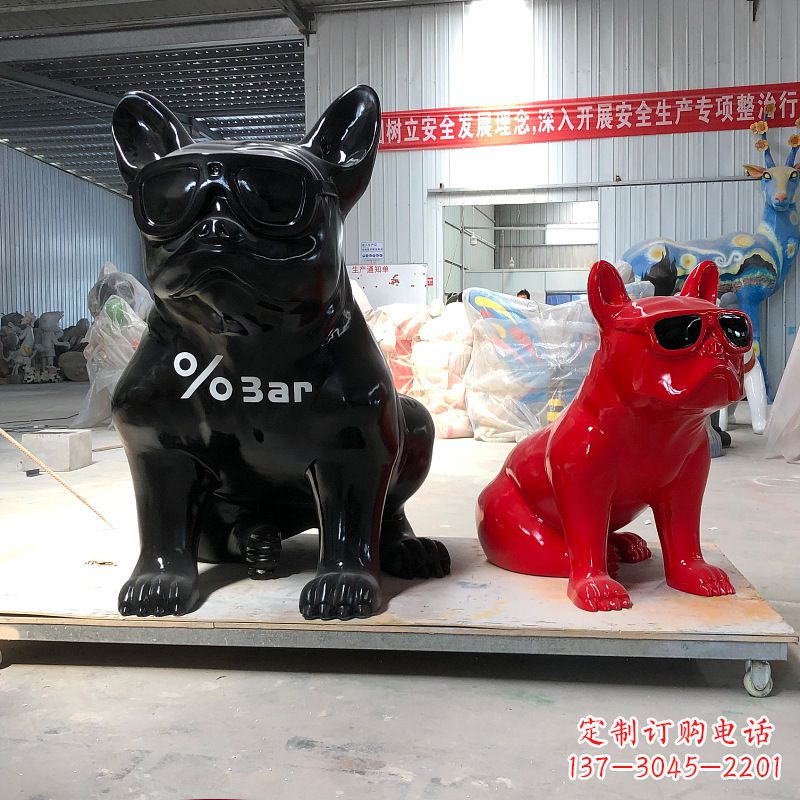 绵阳精致可爱的不锈钢斗牛犬雕塑