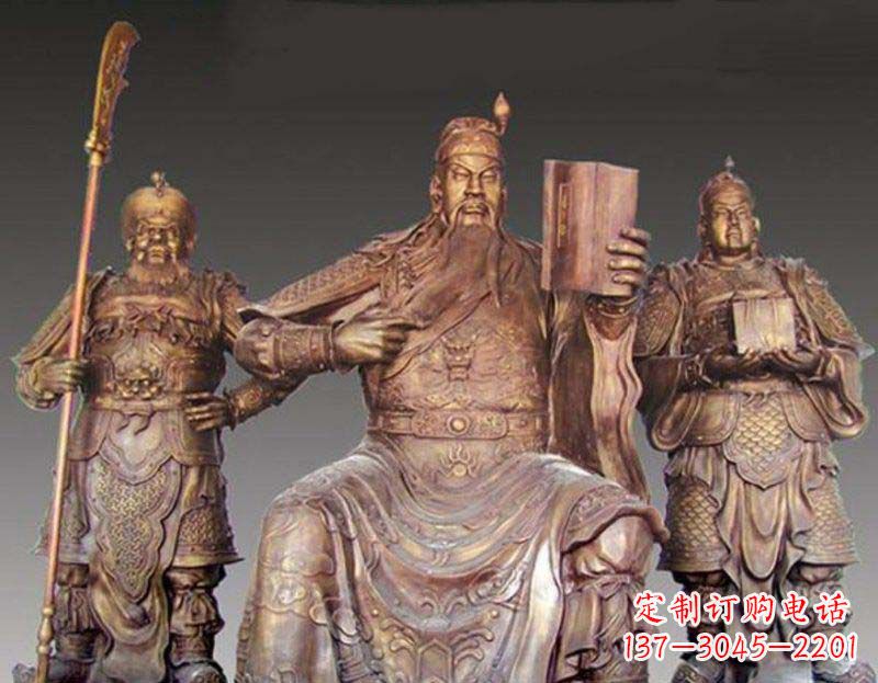 绵阳读春秋的关公武财神铜雕 (2)