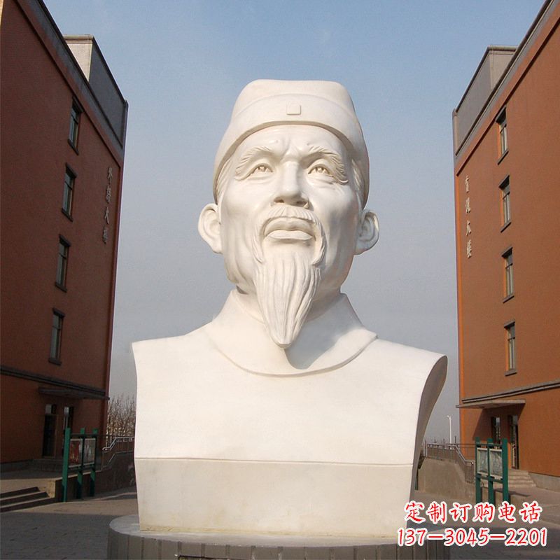 绵阳杜甫石雕像-学校校园历史名人唐代著名诗人头像