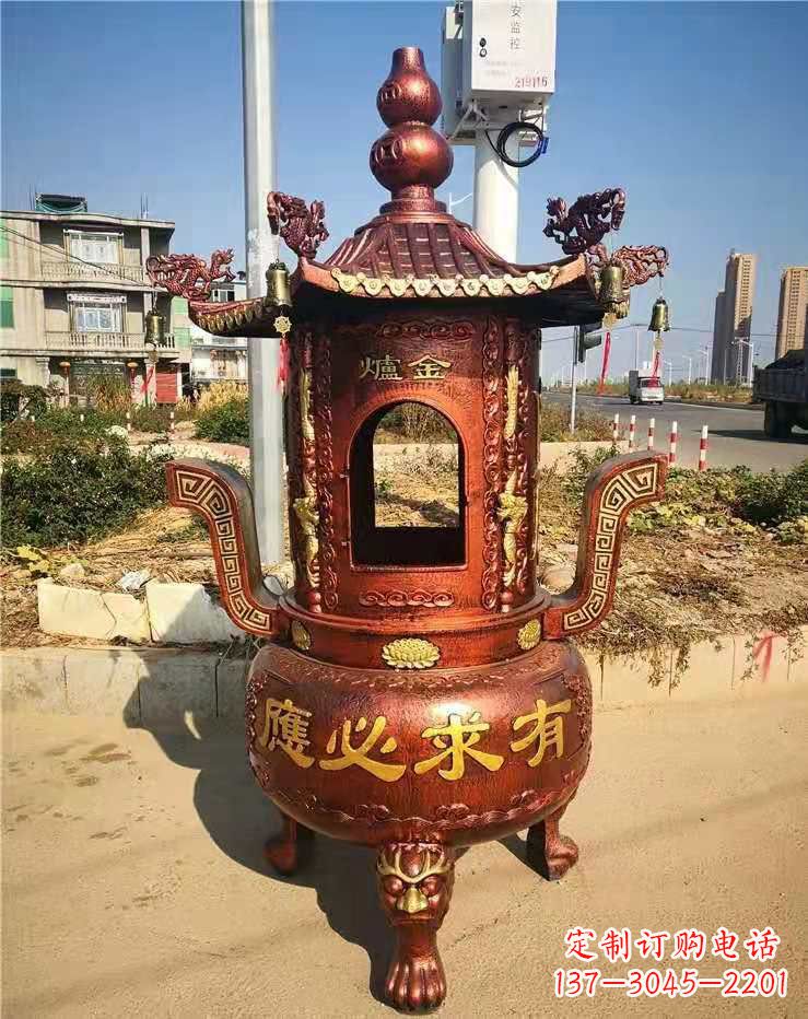 绵阳杜浦精制铜香炉雕塑