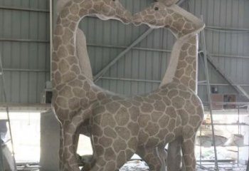 绵阳大理石艺术精美长颈鹿雕塑