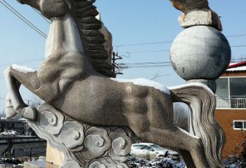 绵阳大理石马踏祥云雕塑