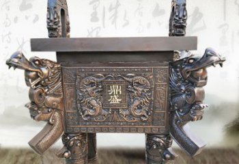 绵阳典雅双龙四龙铜鼎雕塑
