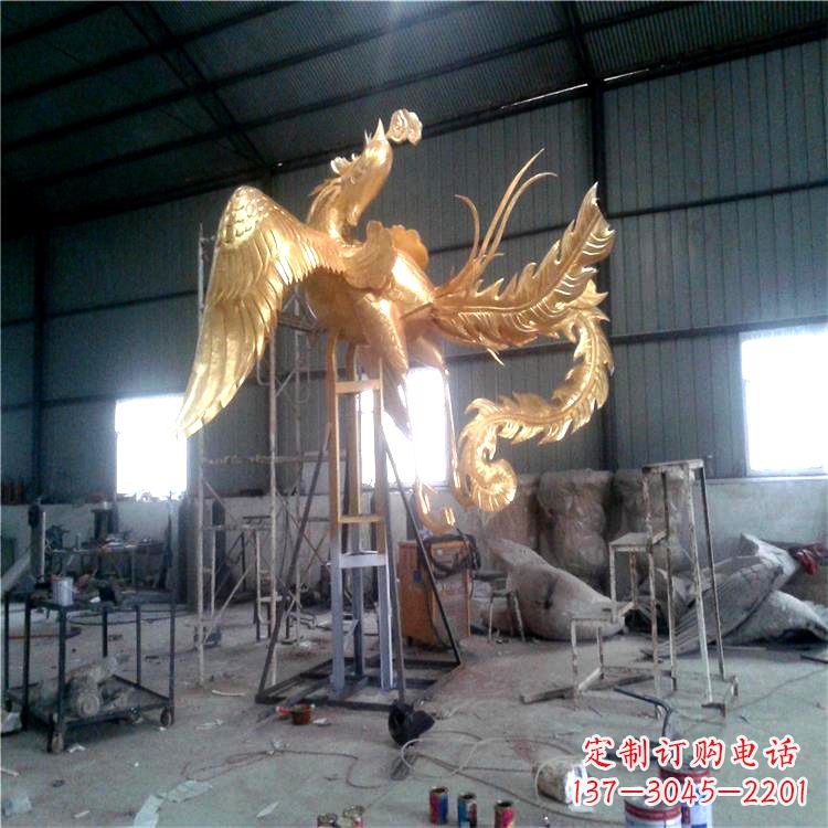 绵阳锻铜精美凤凰雕塑