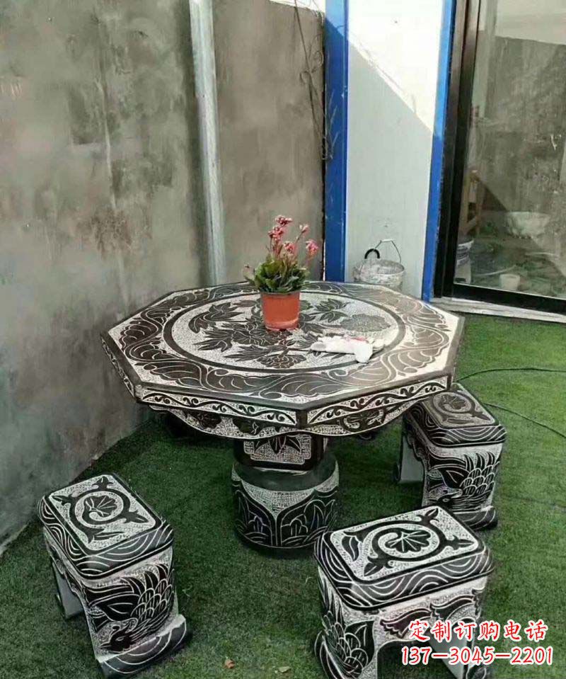 绵阳多边形石头桌凳雕塑