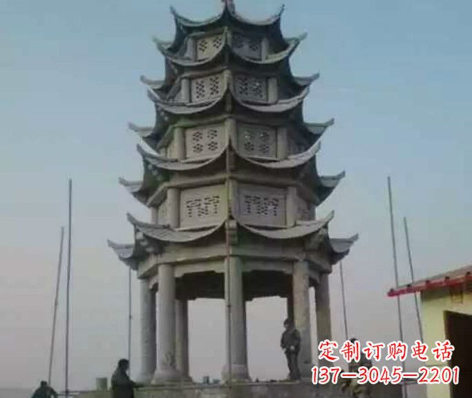 绵阳精美绝伦的多层凉亭石雕