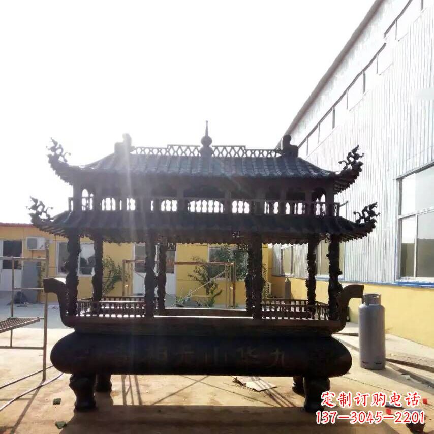 绵阳欣赏传统文化的多层铜香炉雕塑