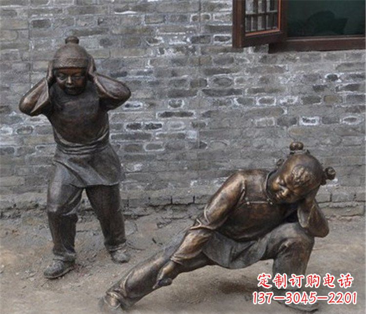 绵阳儿童放鞭炮公园雕塑