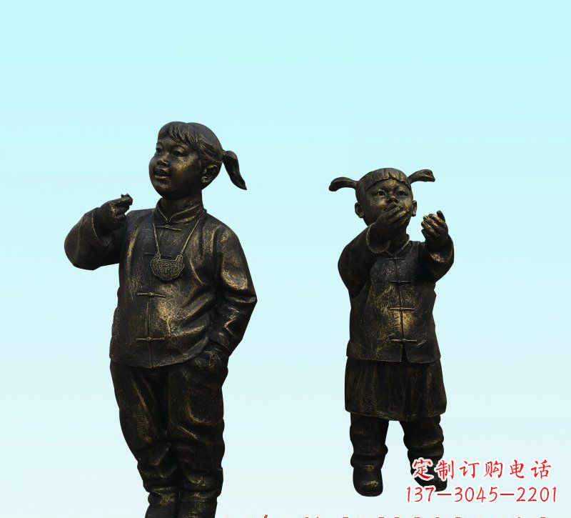 绵阳儿童人物铜雕