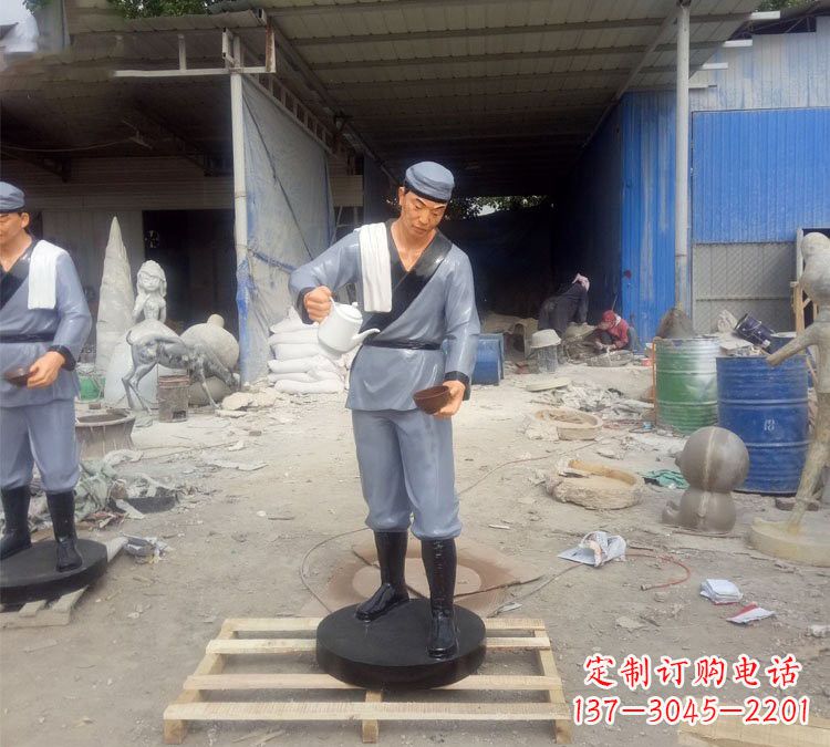 绵阳铝合金仿真店小二雕塑