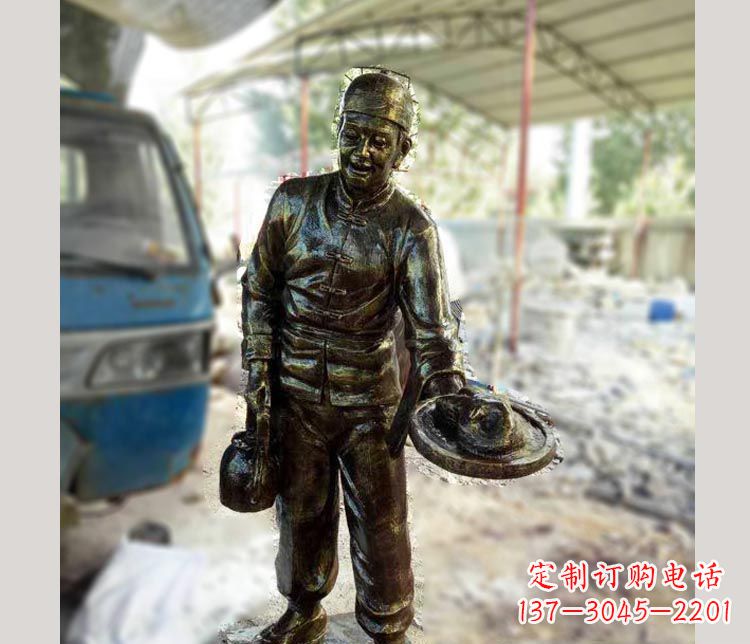 绵阳中领雕塑定制铜雕店小二雕塑