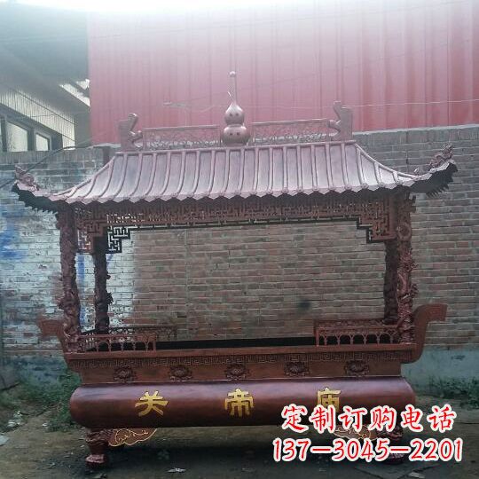 绵阳方形香炉铜雕塑,精美香炉雕塑