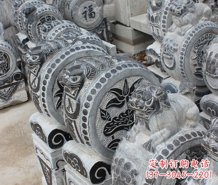 绵阳仿古抱鼓石招财石门墩 (2)