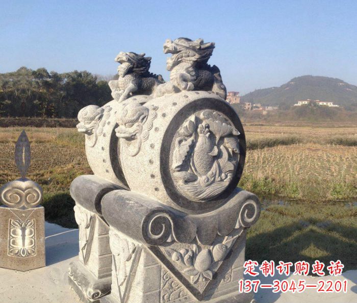绵阳仿古抱鼓石镇宅石门墩 (4)