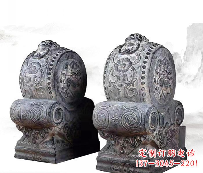 绵阳仿古抱鼓石镇宅石门墩 (3)
